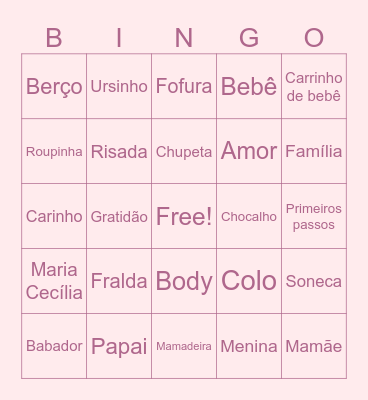 Maria Cecília Bingo Card