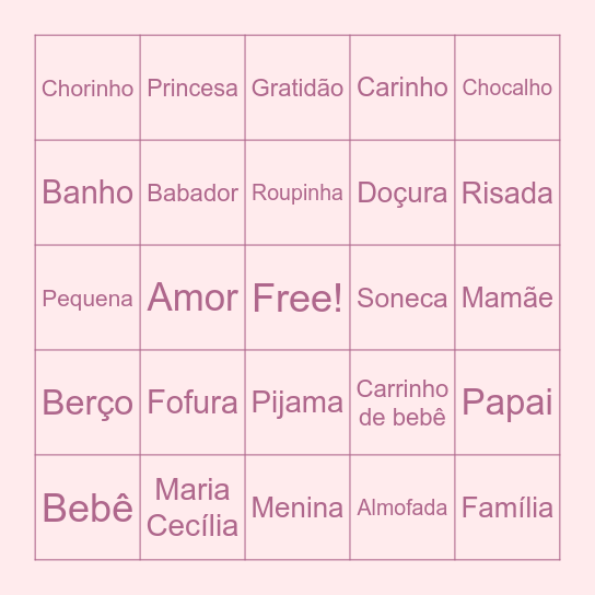 Maria Cecília Bingo Card