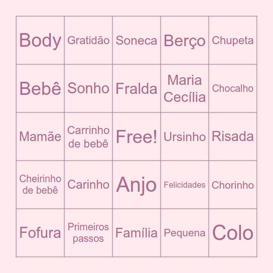 Maria Cecília Bingo Card