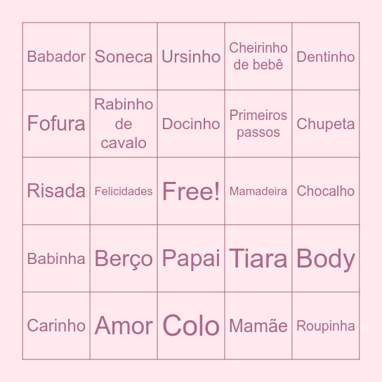 Maria Cecília Bingo Card