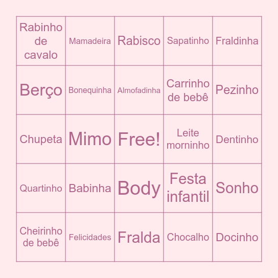 Maria Cecília Bingo Card