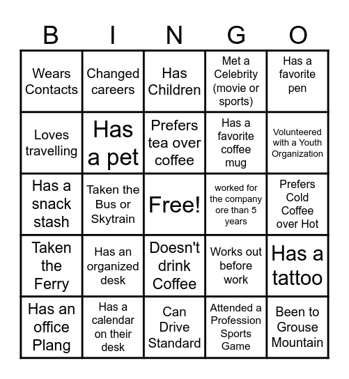 Office Bingo Card