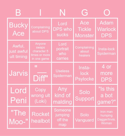 The People of Quickplay Bingo Card