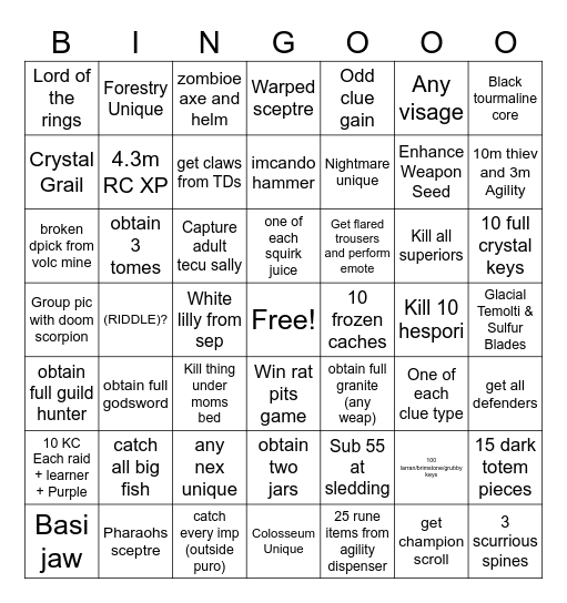 SKITTLE SQUAD BINGO WINTER 2025 Bingo Card