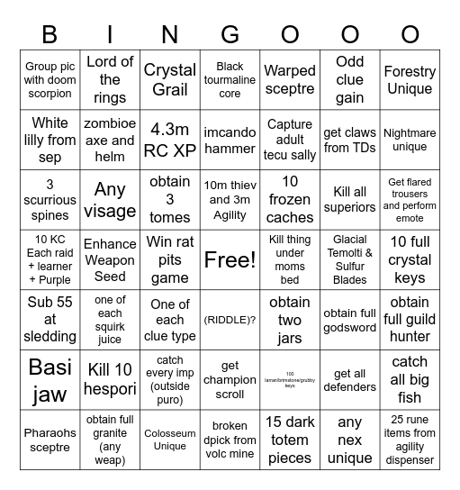 SKITTLE SQUAD BINGO WINTER 2025 Bingo Card