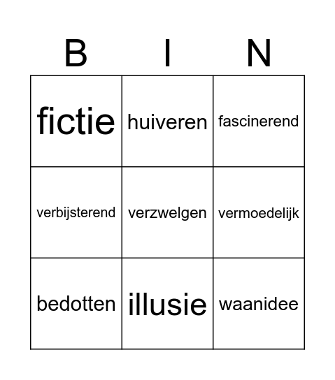 STAAL Mysteries les 5 Bingo Card