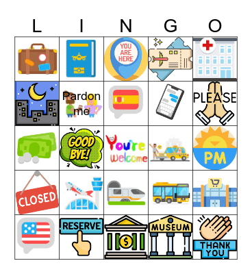 Duolingo Units 2&3 Bingo Card