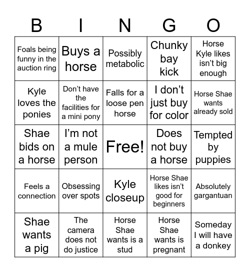 Free Spirit Bingo Card