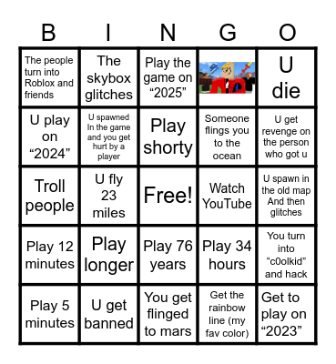 Fling things and people bingo Card