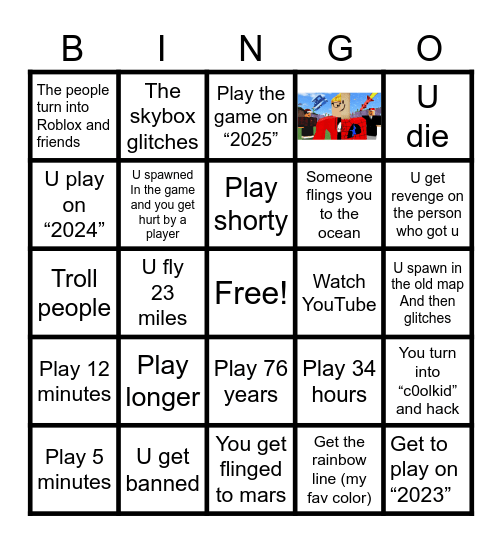 Fling things and people bingo Card