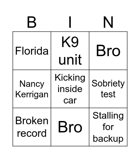 Blackout Bingo Card
