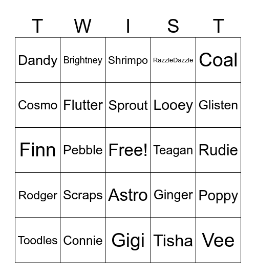 Twisted Bingo Card