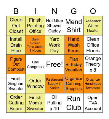February Bingo Card