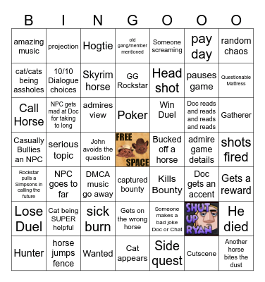 Dr Mick RDR master Bingo Card