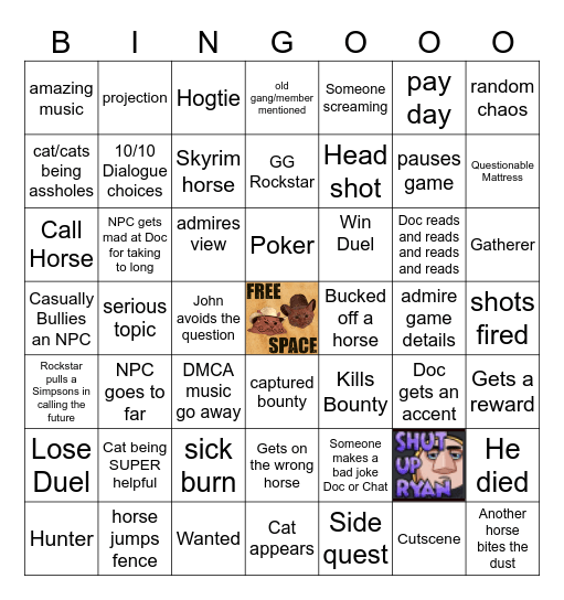 Dr Mick RDR master Bingo Card