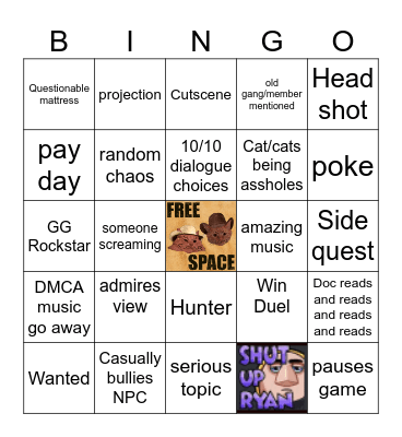 Dr Mick RDR Bingo Card