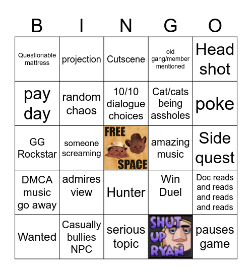 Dr Mick RDR Bingo Card