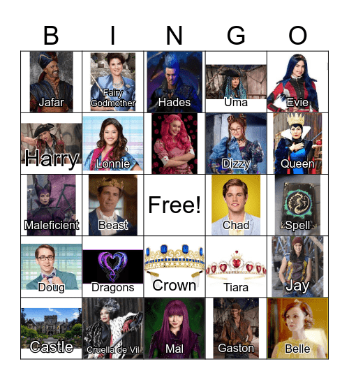 Descendants Bingo Card
