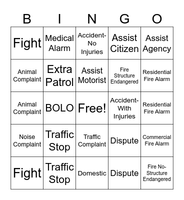 Dispatch Bingo Card