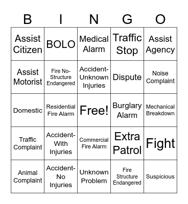 Dispatch Bingo Card
