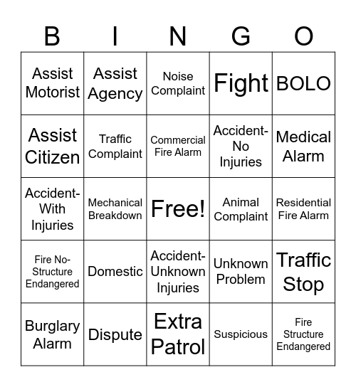 Dispatch Bingo Card