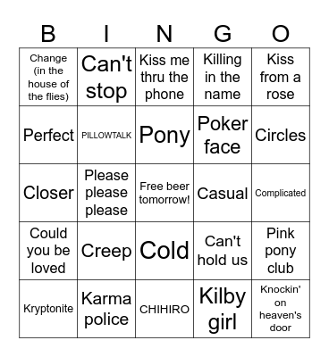 KCP Bingo Card