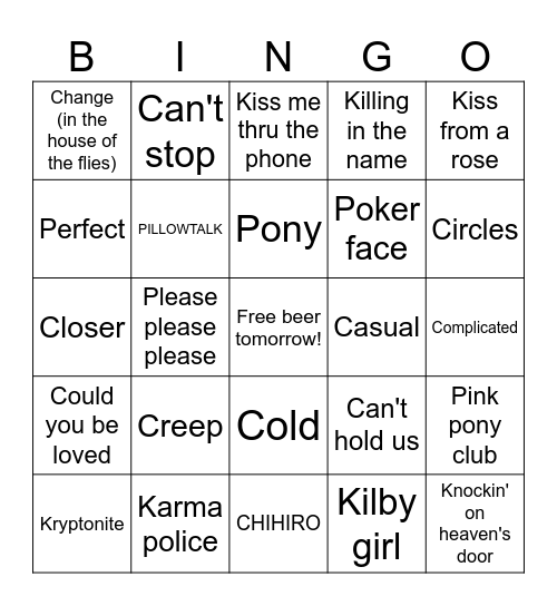 KCP Bingo Card