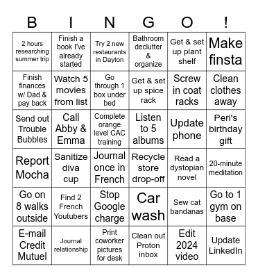 February Bingo! Bingo Card