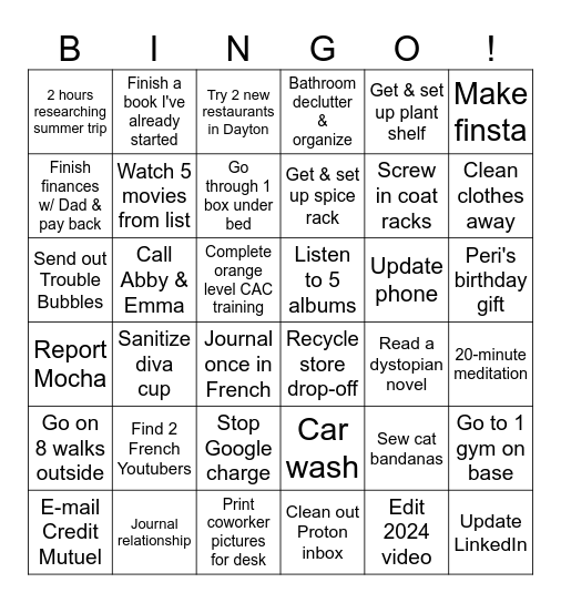 February Bingo! Bingo Card