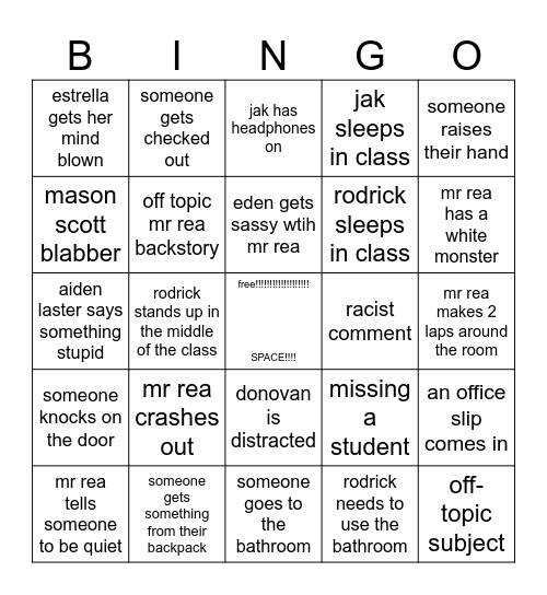 mr rea's economics Bingo Card