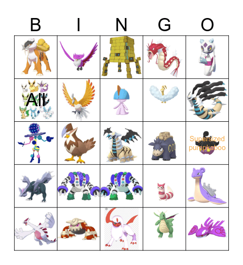 Shiny Bingo Card