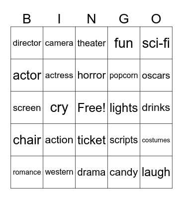 MOVIE BINGO Card