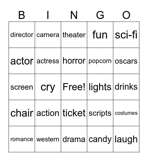 MOVIE BINGO Card