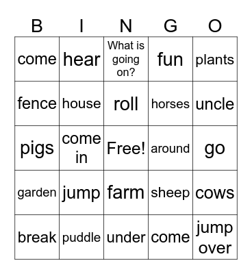 VI unit 4 Bingo Card
