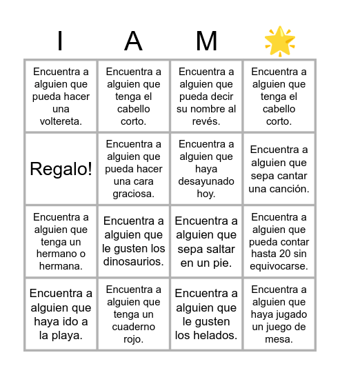 Bingo Humano Bingo Card