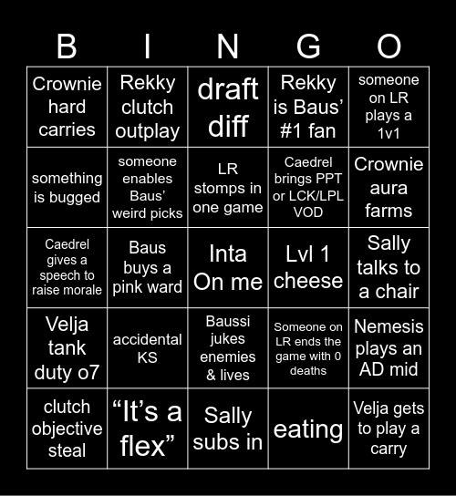 Los Ratones Scrims Bingo Card