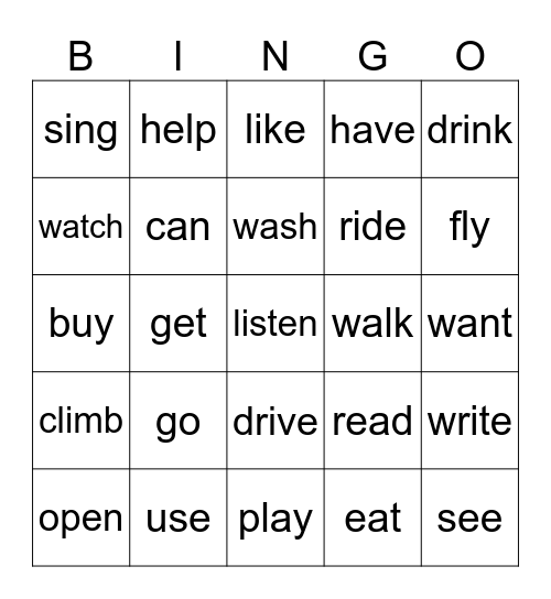 BINGO # 1 Bingo Card
