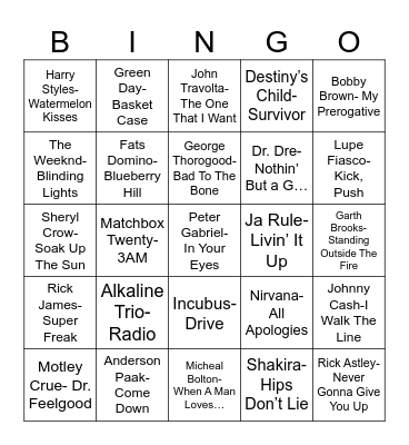 Radio Bingo February Birthdays Bingo Card