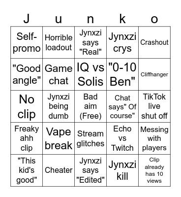Siege Clips (by Centi) V3 5x5 Bingo Card