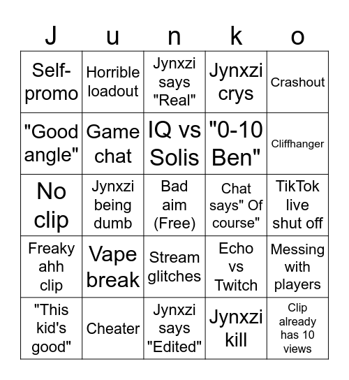 Siege Clips (by Centi) V3 5x5 Bingo Card