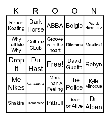 De Kroon Disco Bingo Buurt Borrel Bingo Card
