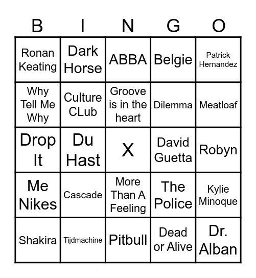 DE KROON DISCO BINGO BUURT BORREL Bingo Card