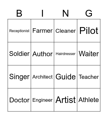 Jobs Bingo Card