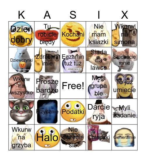 Kaśkowe bingo Card