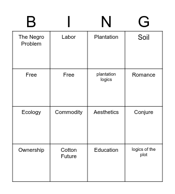 BING Bingo Card