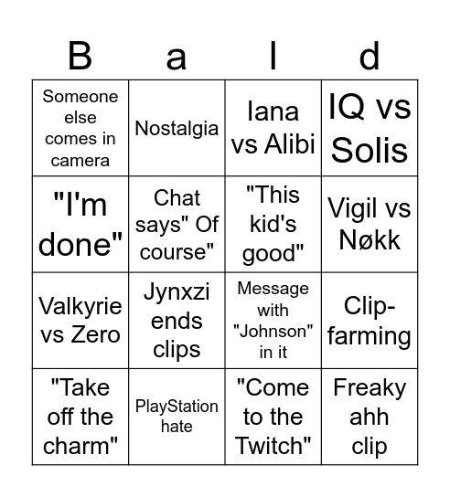 Siege Clips (by Centi) V3 4x4 Bingo Card