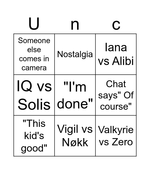 Siege Clips (by Centi) V3 3x3 Bingo Card