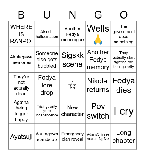 Ch. 121 Bingo Card
