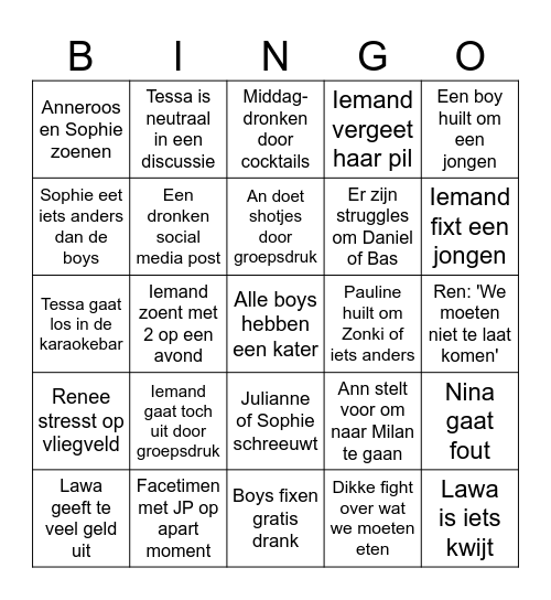 LLORET MET DE BOYS Bingo Card