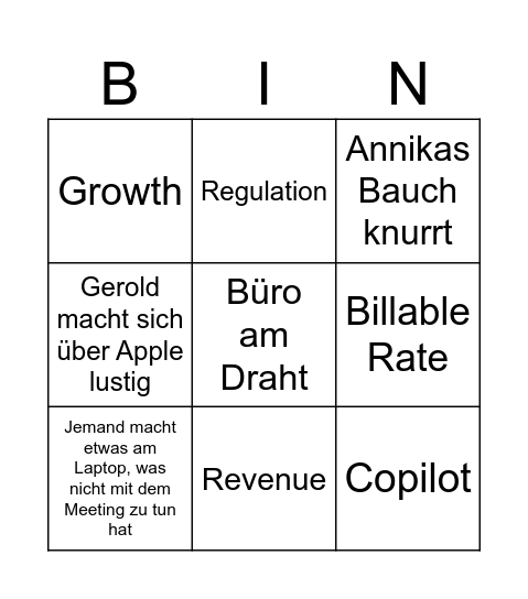 Bullshit Bingo Card